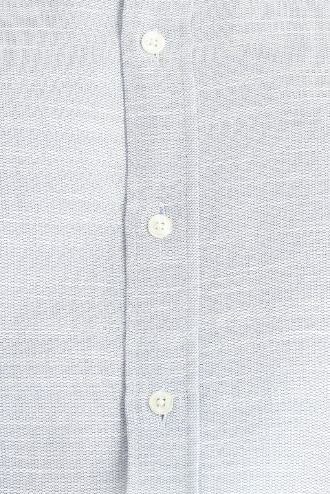 Blue Short Sleeve Regular Fit Linen-Look Cotton Shirt
