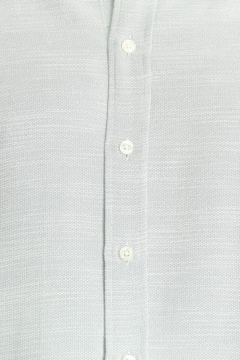 Grass Green Short Sleeve Regular Fit Linen-Look Cotton Shirt