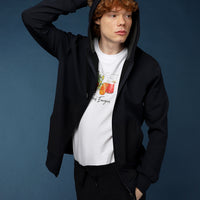 Dark Navy Techno-Line Hooded Sport Jacket