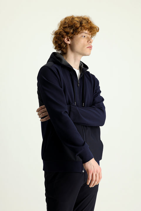 Dark Navy Techno-Line Hooded Sport Jacket