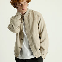Medium Beige Ribbed Sport Linen Jacket
