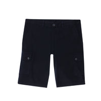 Dark Navy Regular Fit Standard Cut Cotton Bermuda Shorts