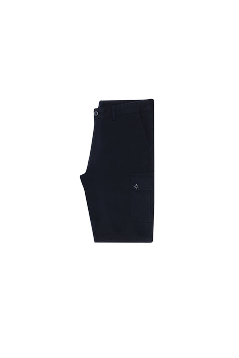 Dark Navy Regular Fit Standard Cut Cotton Bermuda Shorts