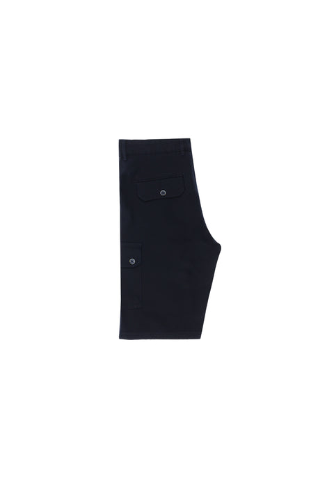 Dark Navy Regular Fit Standard Cut Cotton Bermuda Shorts