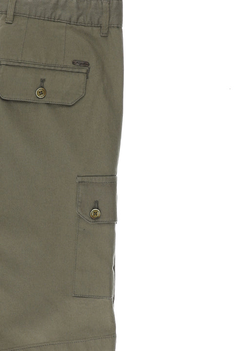 Açık Haki Relaxed Fit Rahat Kesim Pamuklu Bermuda Şort