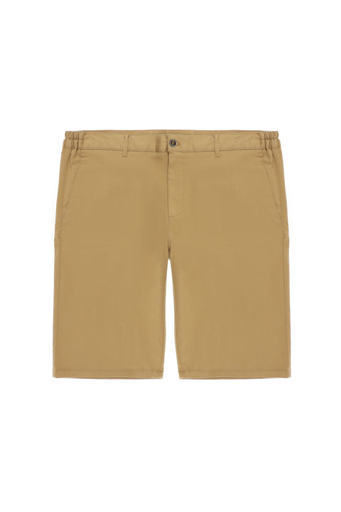 Camel Slim Fit Dar Kesim Likralı Bermuda Şort