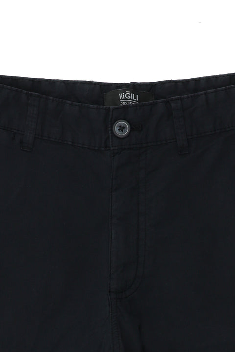 Koyu Lacivert Regular Fit Standart Kesim Pamuklu Bermuda Şort