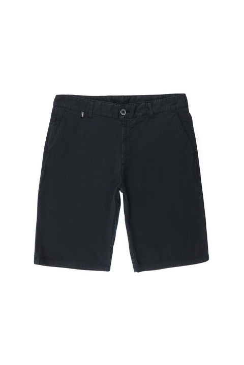 Koyu Lacivert Regular Fit Standart Kesim Pamuklu Bermuda Şort