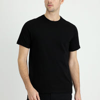 Black Crew Neck Regular Fit Supreme Cotton T-shirt