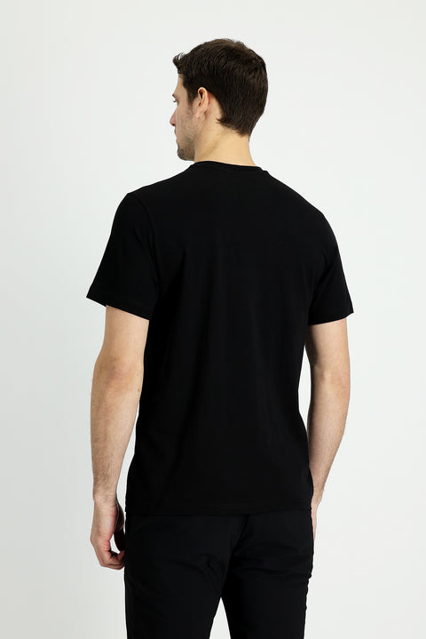 Black Crew Neck Regular Fit Supreme Cotton T-shirt