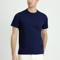 Medium Navy Crew Neck Regular Fit Supreme Cotton T-shirt