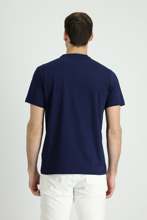 Medium Navy Crew Neck Regular Fit Supreme Cotton T-shirt