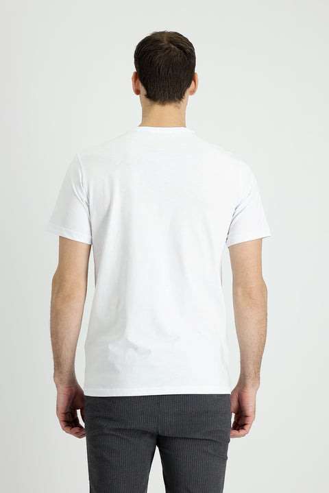 White Crew Neck Regular Fit Supreme Cotton T-shirt