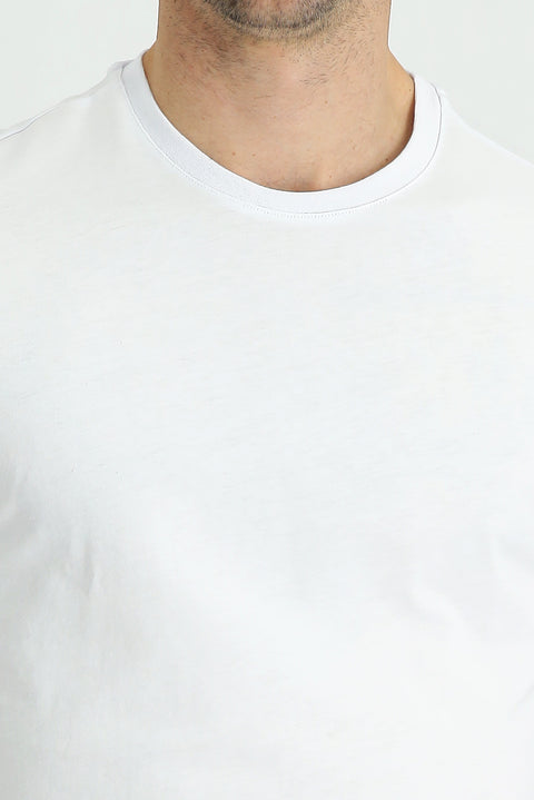 White Crew Neck Regular Fit Supreme Cotton T-shirt
