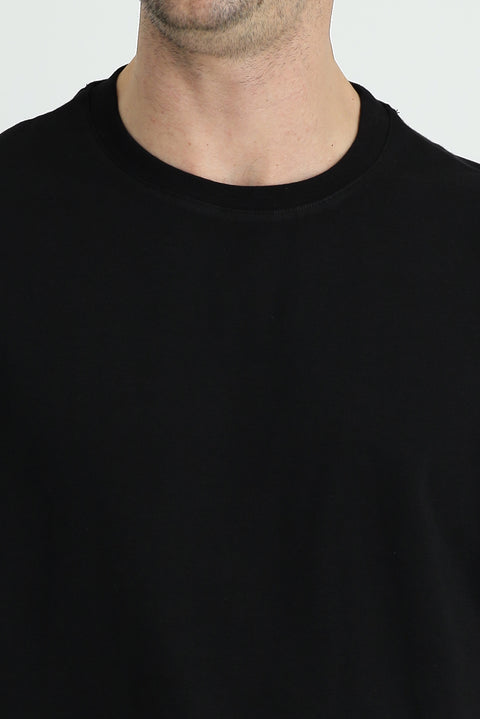 Black Crew Neck Oversize Supreme Cotton T-Shirt