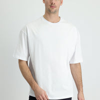 White Crew Neck Oversize Supreme Cotton T-Shirt