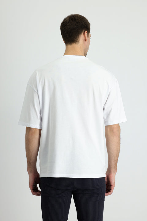 White Crew Neck Oversize Supreme Cotton T-Shirt