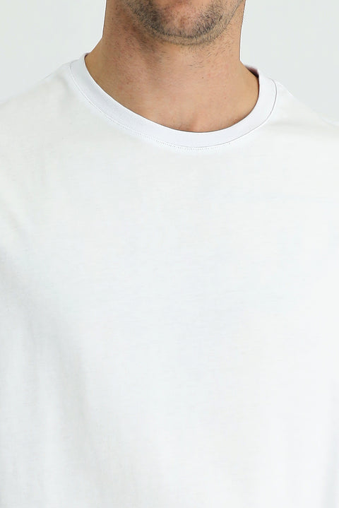White Crew Neck Oversize Supreme Cotton T-Shirt