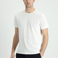 White Crew Neck Regular Fit Patterned Cotton T-shirt