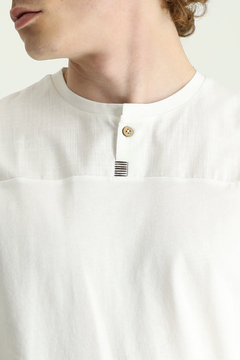 Off-White Crew Neck Regular Fit Cotton T-Shirt
