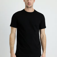 Black Crew Neck Slim Fit Narrow Cut Supreme Cotton T-Shirt