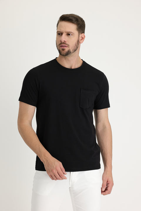Black Crew Neck Slim Fit T-Shirt