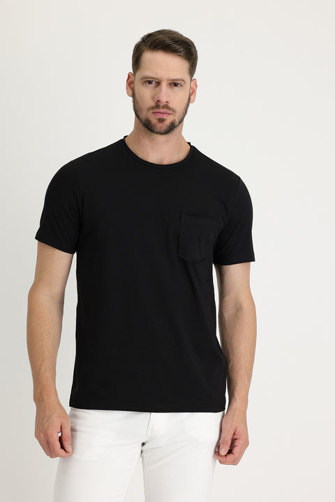Black Crew Neck Slim Fit T-Shirt