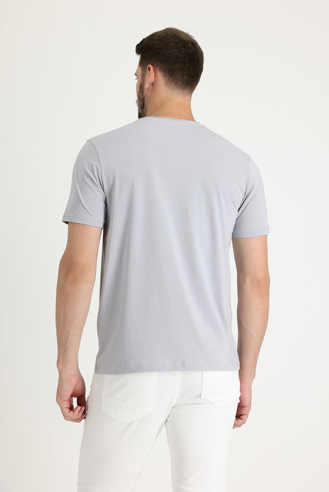 Medium Grey Crew Neck Slim Fit T-Shirt