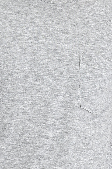 Medium Grey Melange Crew Neck Slim Fit T-Shirt