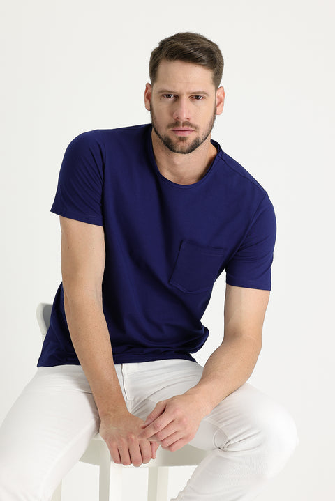 Medium Navy Crew Neck Slim Fit T-Shirt