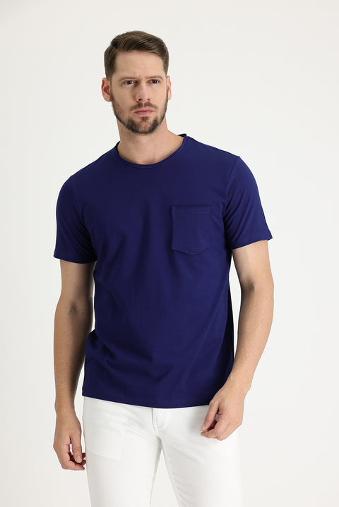Medium Navy Crew Neck Slim Fit T-Shirt