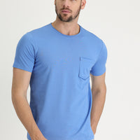 Aviator Blue Crew Neck Slim Fit T-Shirt