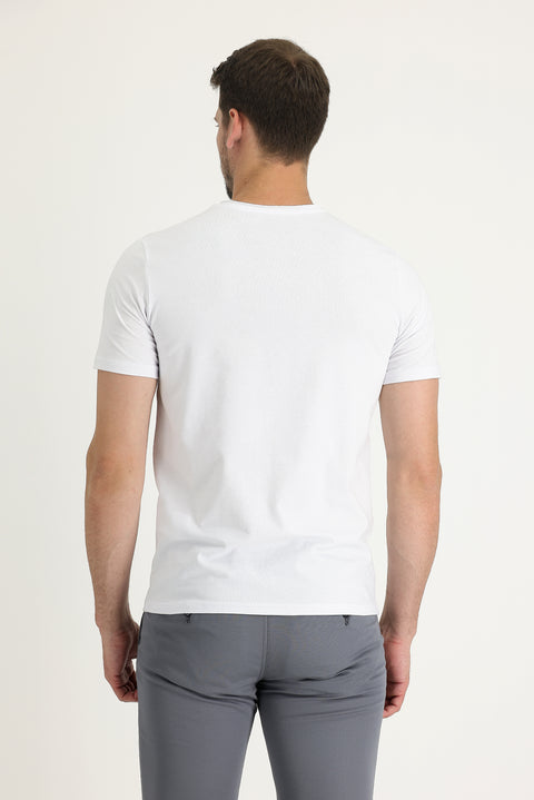 White Crew Neck Slim Fit T-Shirt
