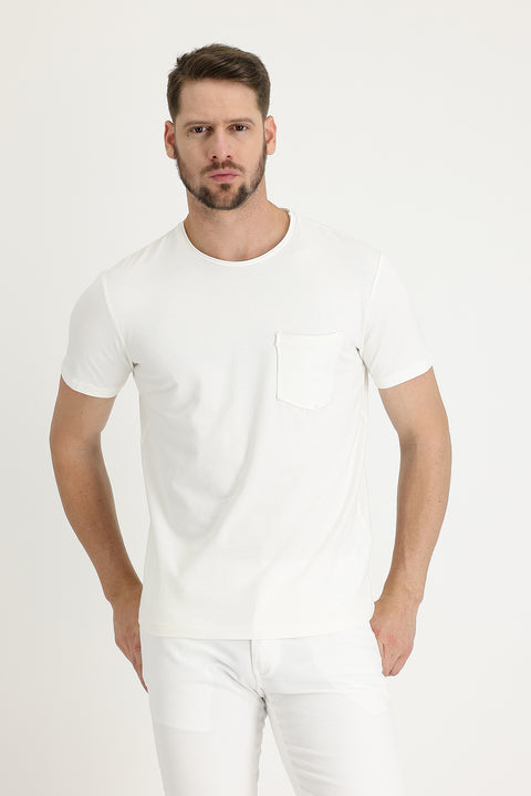 Off-white crew neck slim fit t-shirt