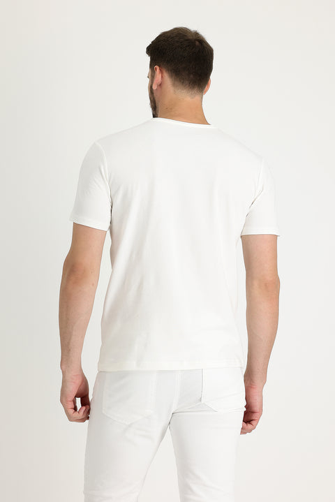 Off-white crew neck slim fit t-shirt