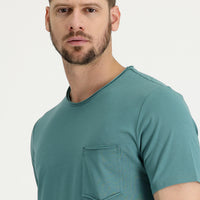 Medium Khaki Crew Neck Slim Fit T-Shirt