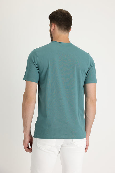 Medium Khaki Crew Neck Slim Fit T-Shirt