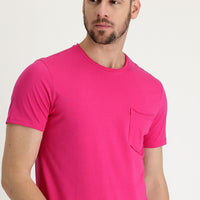 Fuchsia Crew Neck Slim Fit T-Shirt