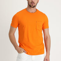 Medium Orange Crew Neck Slim Fit T-Shirt