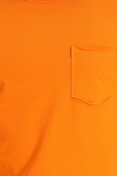 Medium Orange Crew Neck Slim Fit T-Shirt