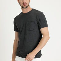 Dark Anthracite Melange Crew Neck Slim Fit T-Shirt