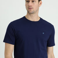 Navy Blue Crew Neck Slim Fit Supreme T-Shirt