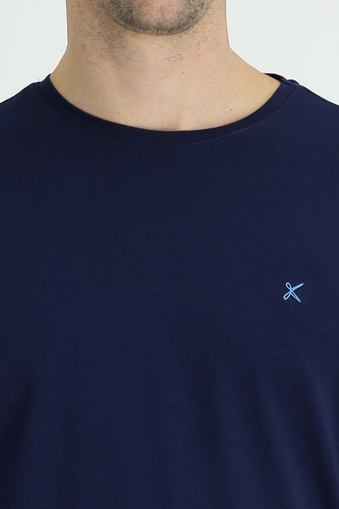 Navy Blue Crew Neck Slim Fit Supreme T-Shirt