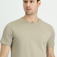 Medium Mink Crew Neck Slim Fit Narrow Cut Supreme T-Shirt