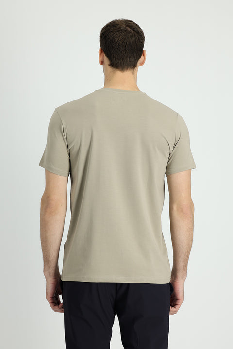Medium Mink Crew Neck Slim Fit Narrow Cut Supreme T-Shirt