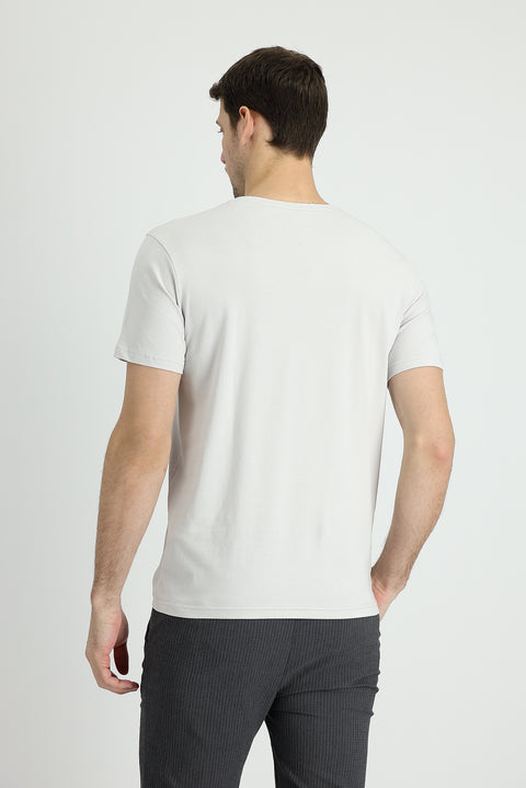 Taş V Yaka Slim Fit Dar Kesim Pamuklu Tişört