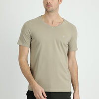Medium Mink V-Neck Slim Fit T-Shirt