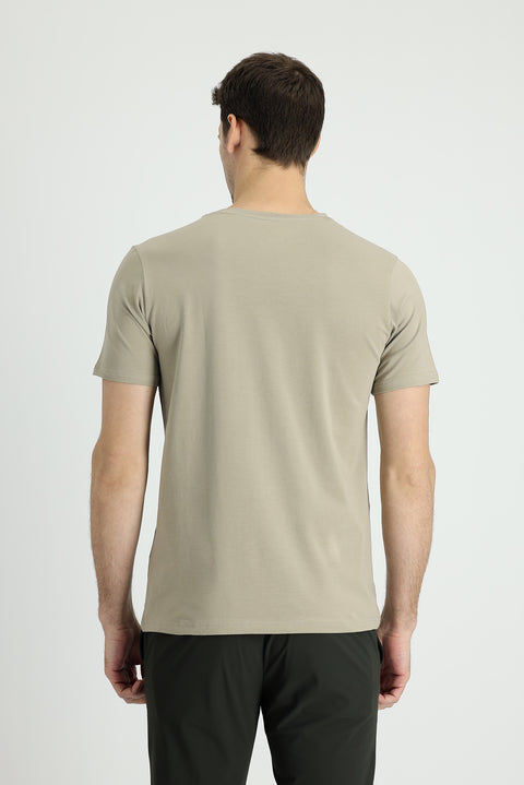 Medium Mink V-Neck Slim Fit T-Shirt