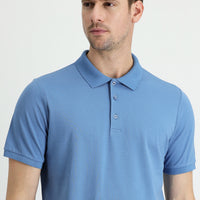 Dark Aviator Polo Collar Regular Fit Embroidered Cotton T-Shirt