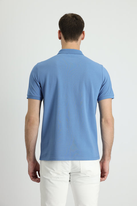 Dark Aviator Polo Collar Regular Fit Embroidered Cotton T-Shirt